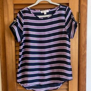 Michael Kors Boat neck striped blouse 4